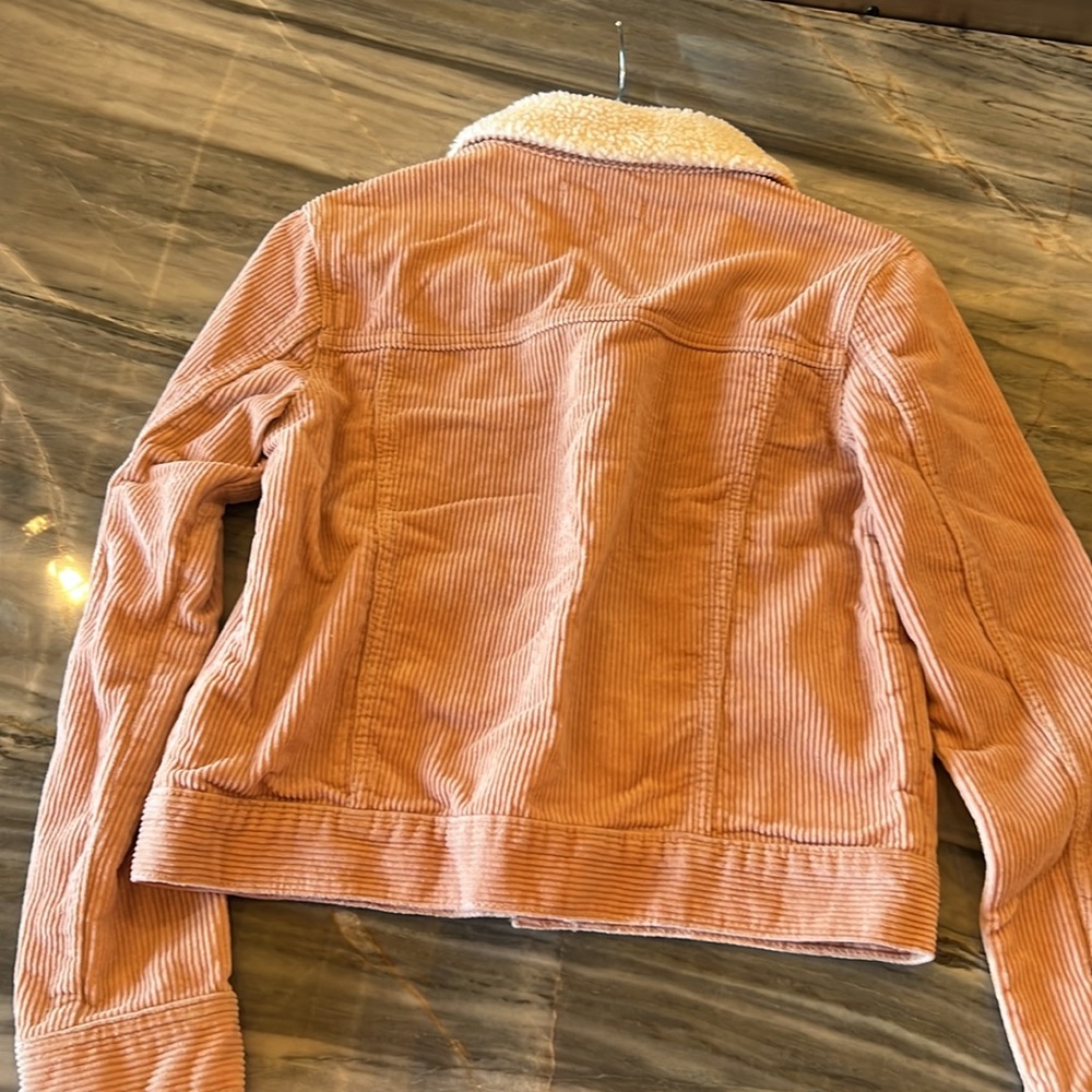 PacSun Women's Pink Corduroy Jacket with Sherpa Collar - Picture 4 of 4